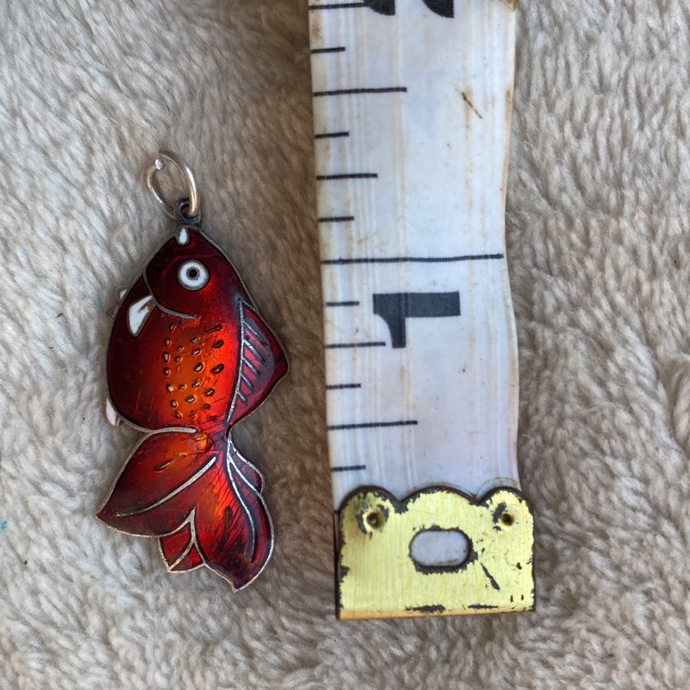 *Sold*Silver Enamel Fish Pendant - Picture 3 of 3